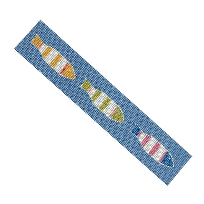 Fish Key Fob Blue Painted Canvas All About Stitching/The Collection Design 
