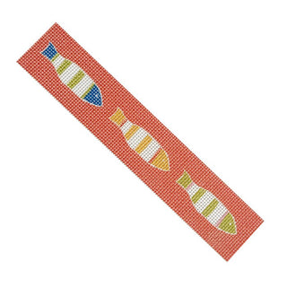 Fish Key Fob Orange Painted Canvas All About Stitching/The Collection Design 
