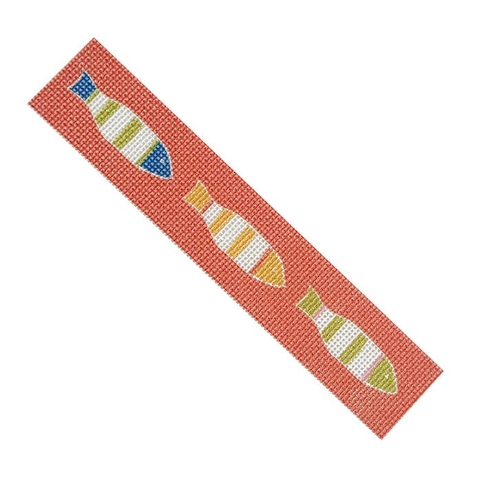 Fish Key Fob Orange Painted Canvas All About Stitching/The Collection Design 
