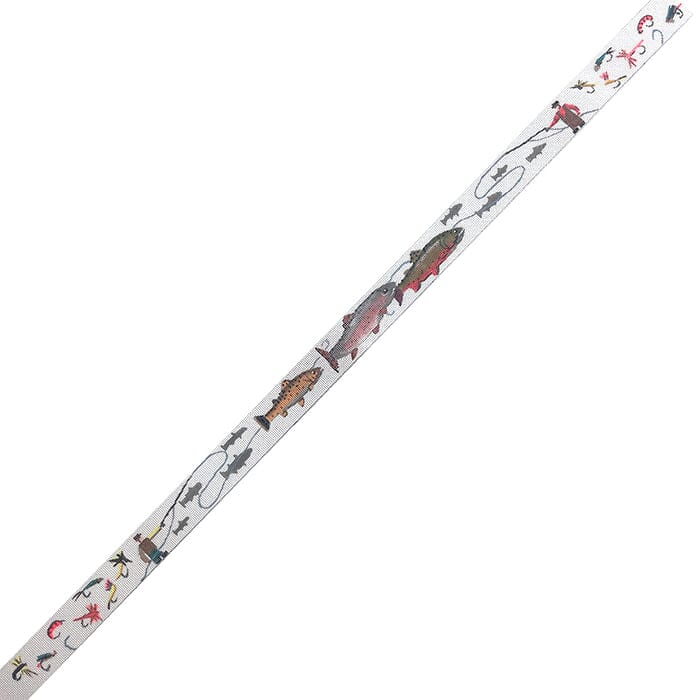 Fishing and Lures Belt Painted Canvas Victoria Whitson Needlepoint  - 1
