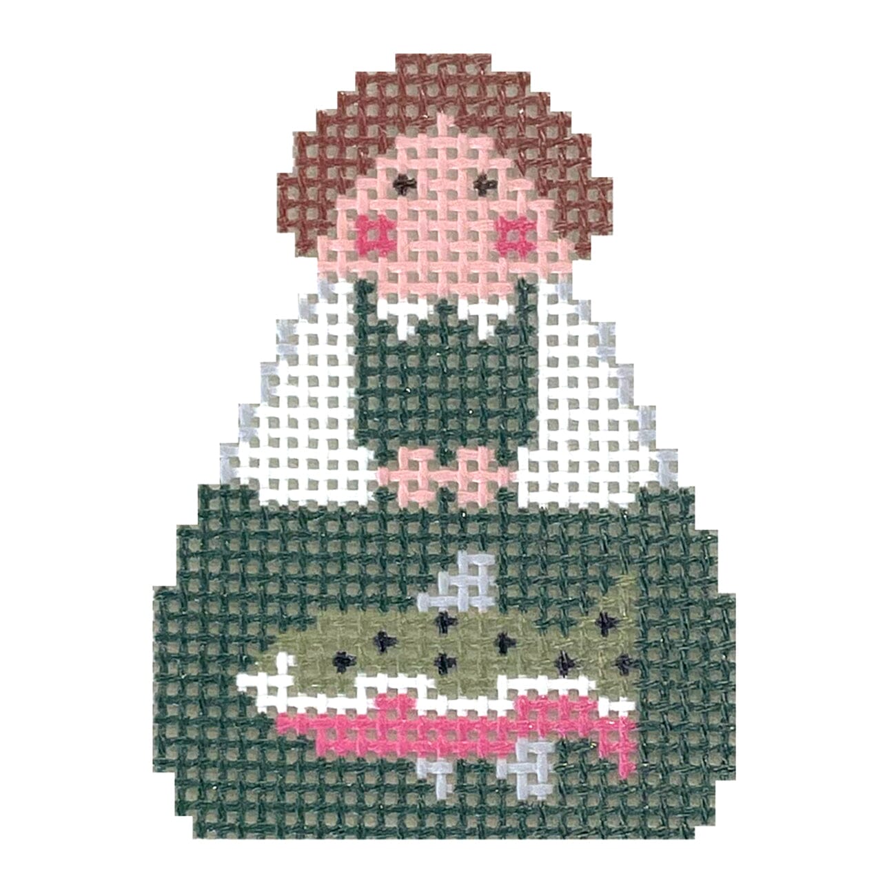 Fishing Angel Ornament Painted Canvas Stitch Its  - 1