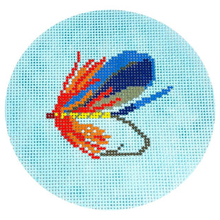 Fishing Fly 4" Round Printed Canvas CAM Designs 

