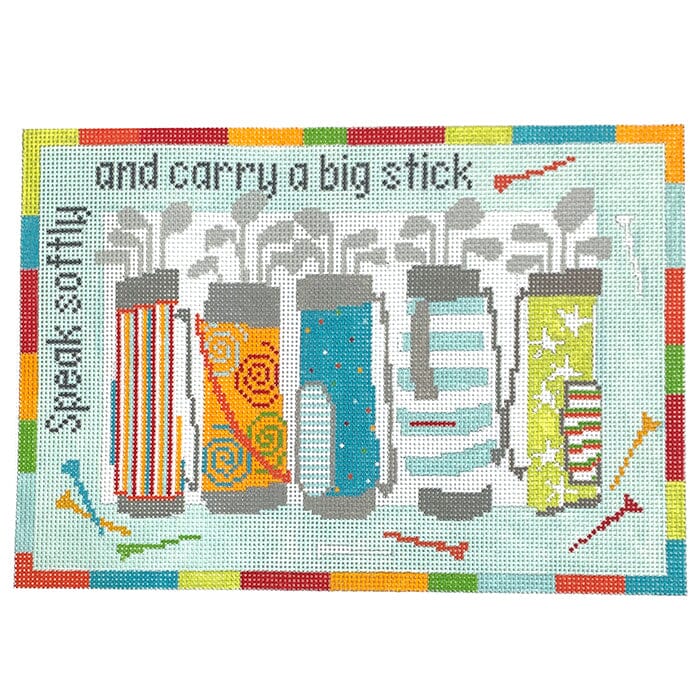 Five Golf Bags Bright Painted Canvas Pippin  - 1