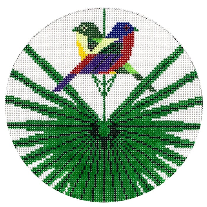 Flamboyant Feathers Ornament Painted Canvas Charley Harper  - 1