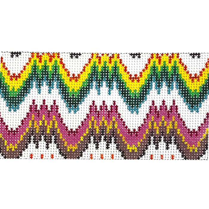 Flame Stitch Clutch Insert Painted Canvas C'ate La Vie 
