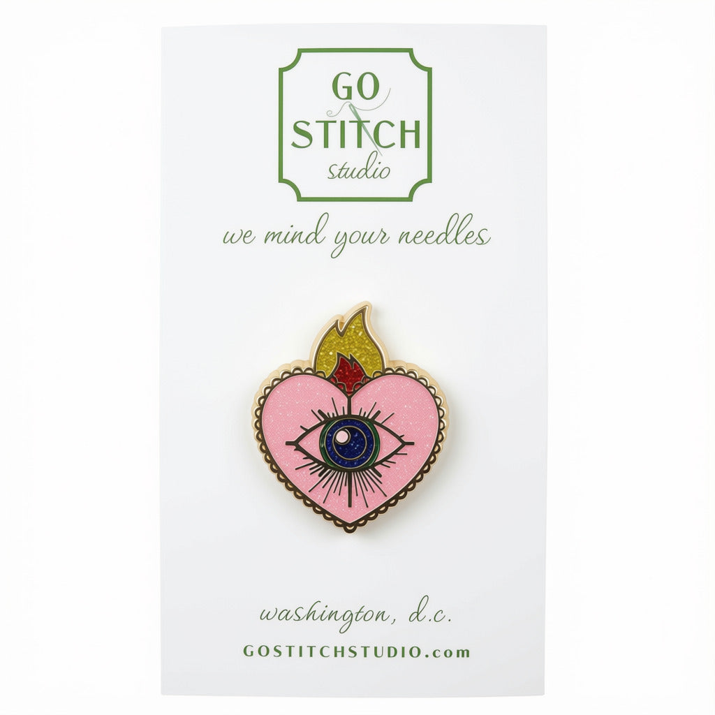 Flaming Heart w/ Eye Needle Minder - 1