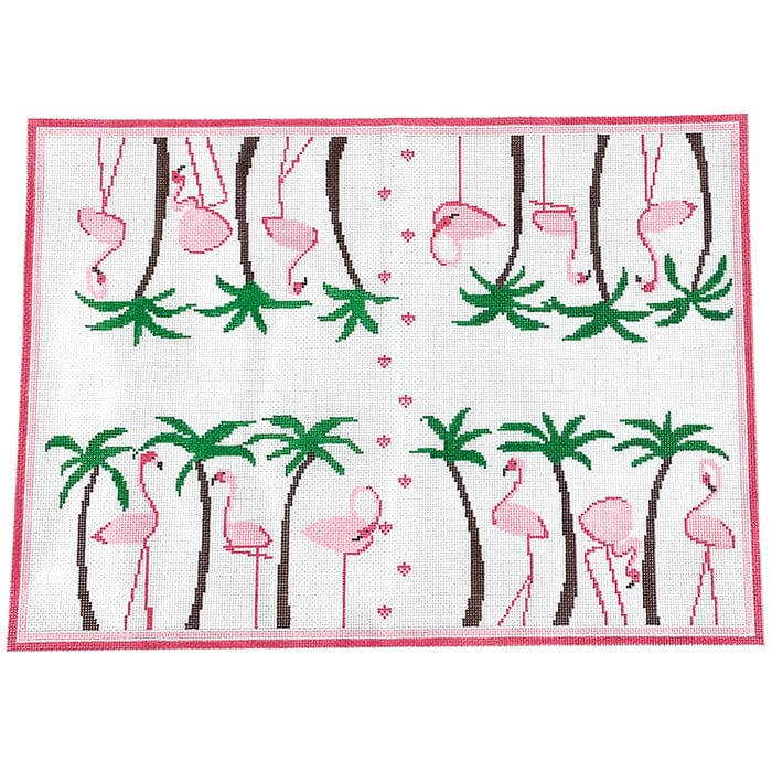 Flamingo Backgammon Board Painted Canvas KCN Designers 