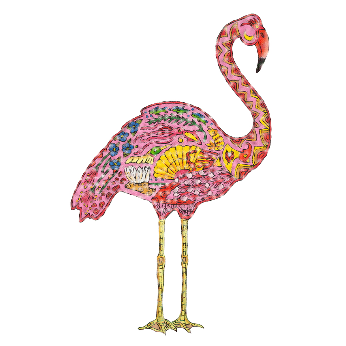 Flamingo   Earth Art Painted Canvas Danji Designs  - 1