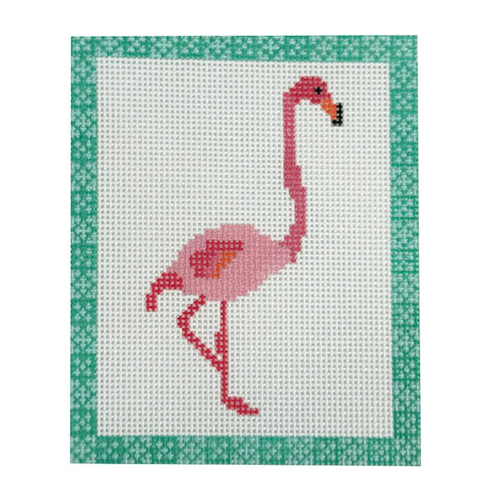Flamingo Painted Canvas Atlantic Blue Canvas  - 1