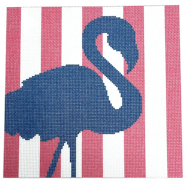 Flamingo Stencil - Hot Pink Printed Canvas Two Sisters Needlepoint 