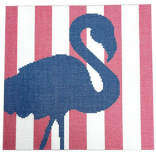 Flamingo Stencil   Hot Pink Printed Canvas Two Sisters Needlepoint 
