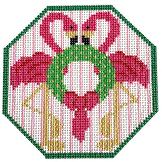 Flamingos Printed Canvas Two Sisters Needlepoint 
