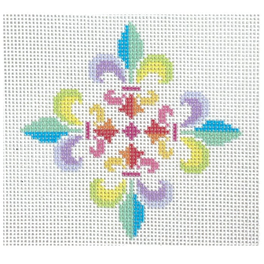 Fleur de Lis Rainbow Quad Painted Canvas KCN Designers 