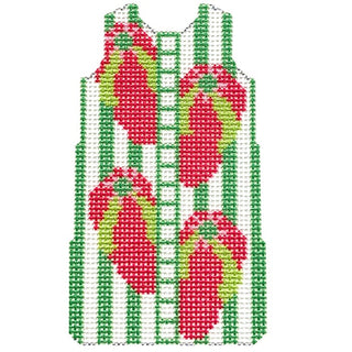 Flip Flops Mini Shift Printed Canvas Two Sisters Needlepoint 
