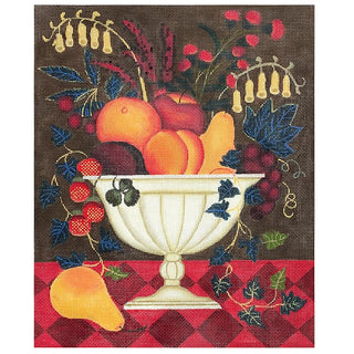 Floral: Fruit & Flowers Bowl Painted Canvas Painted Pony Designs 
