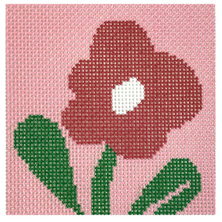 Floral Square D on Pink Painted Canvas KCN Designers 
