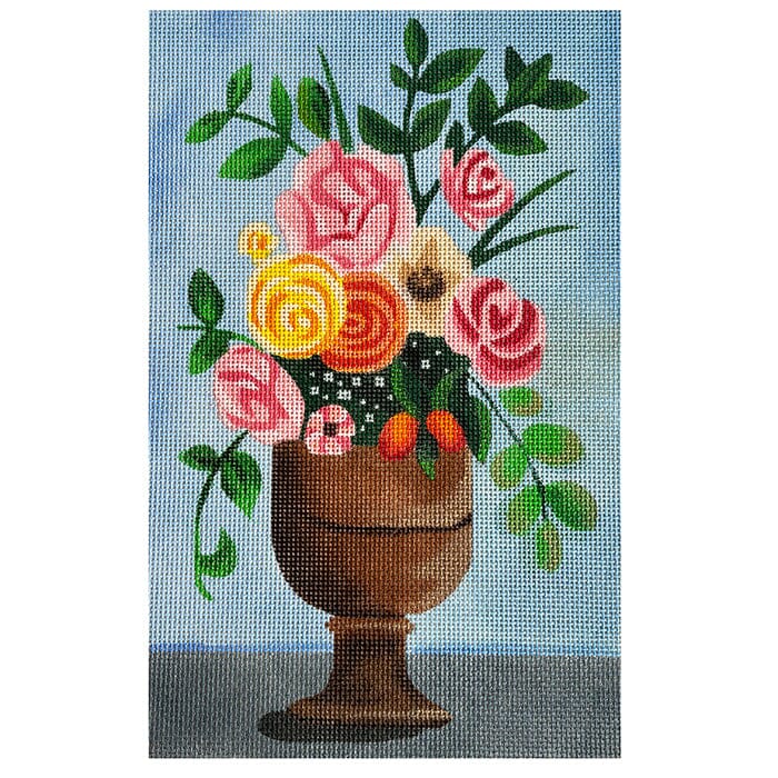 Floral Vase Painted Canvas Madeleine Elizabeth 