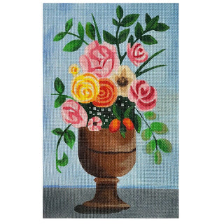 Floral Vase Painted Canvas Madeleine Elizabeth 
