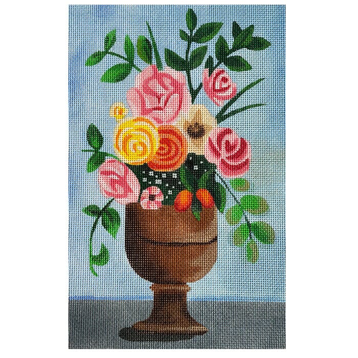 Floral Vase Painted Canvas Madeleine Elizabeth  - 1