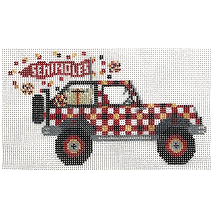 Florida State Jeep Painted Canvas Wipstitch Needleworks 