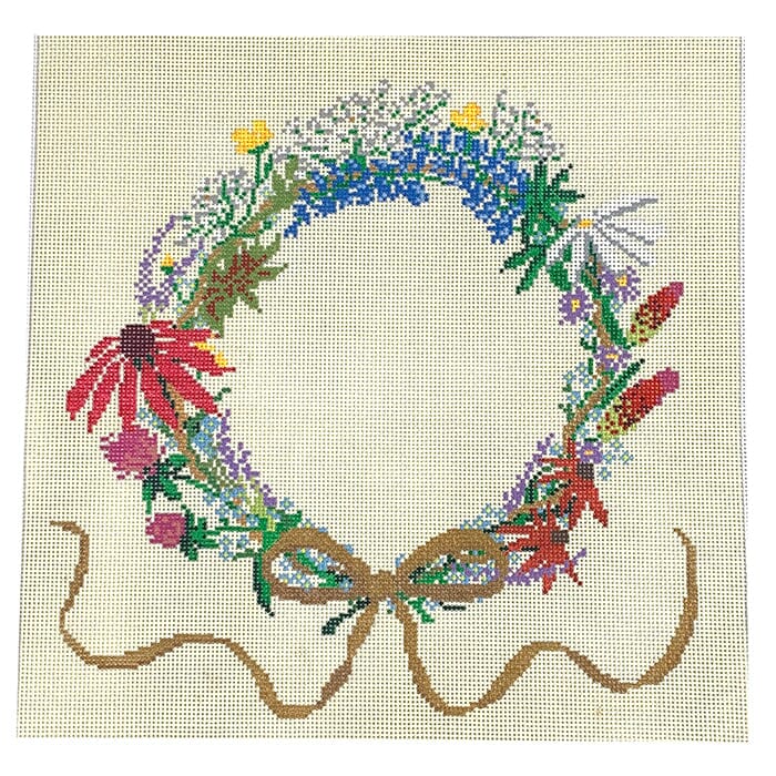Flower Crown Painted Canvas Alice & Blue  - 1