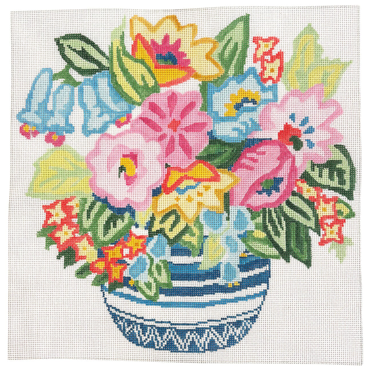 Flower Fantasy 14" Painted Canvas Jean Smith  - 1