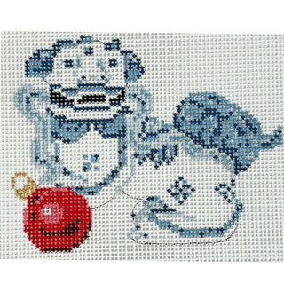Foo Dog with Ornament Painted Canvas The Gingham Stitchery 
