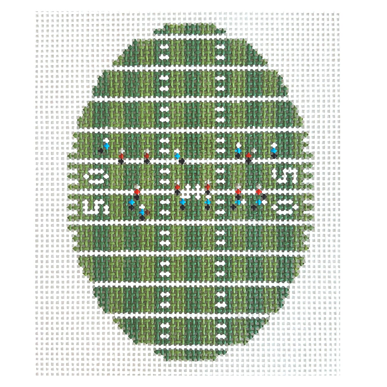 Football from Above Oval Painted Canvas Atlantic Blue Canvas 
