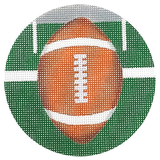 Football Round Ornament Painted Canvas Raymond Crawford Designs 
