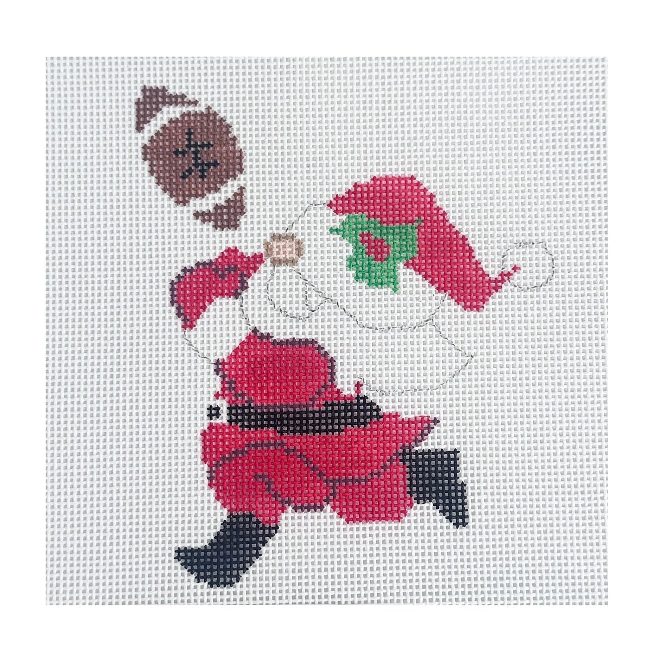 Football Santa   Hobby Santas Painted Canvas Atlantic Blue Canvas  - 1
