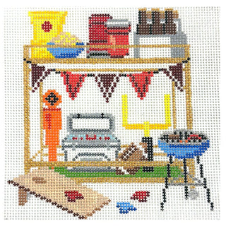 Football Tailgate Bar Cart Painted Canvas Morgan Julia Designs 
