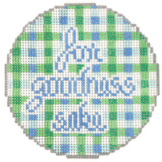 For Goodness Sake Round Painted Canvas KCN Designers 
