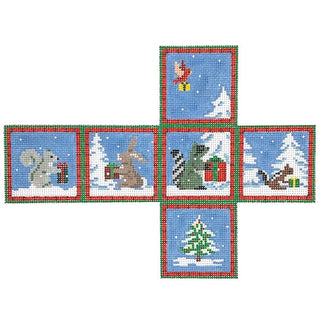 Forest Animals with Presents on 18 Painted Canvas Susan Roberts Needlepoint Designs Inc. 
