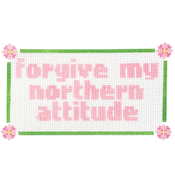 Forgive My Northern Attitude Painted Canvas Atlantic Blue Canvas  - 1