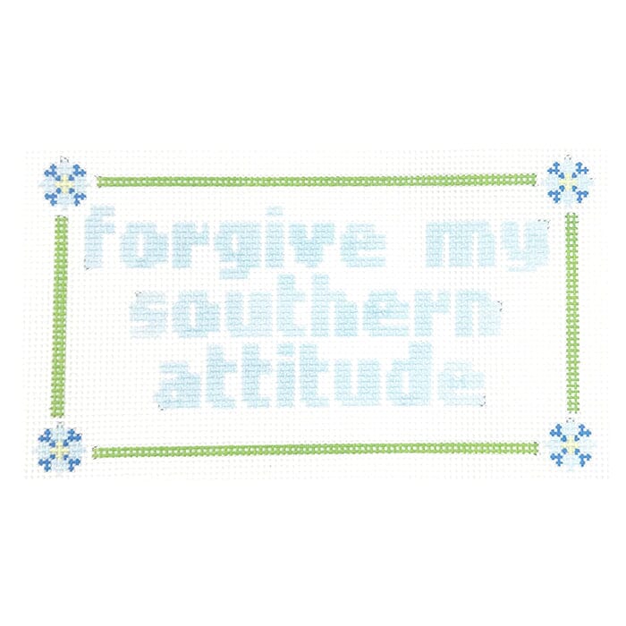 Forgive My Southern Attitude Painted Canvas Atlantic Blue Canvas 