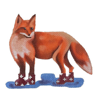 Fox in Rain Boots Painted Canvas Madeleine Elizabeth 
