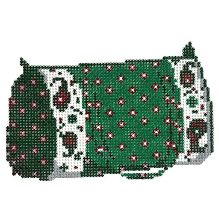 Frech Duffle Bag   green Painted Canvas Ann Kaye Studio  - 1