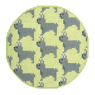 French Bulldog Repeat Round Painted Canvas Mopsey Designs 
