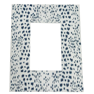 French Dots Picture Frame   Navy Painted Canvas The Gingham Stitchery 
