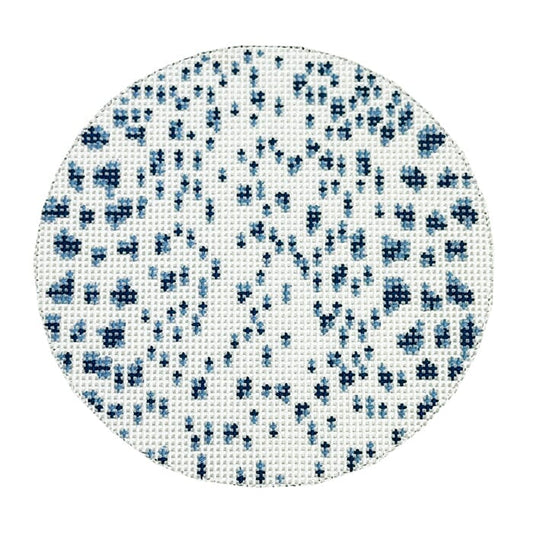 French Dots Round - Navy Painted Canvas The Gingham Stitchery 