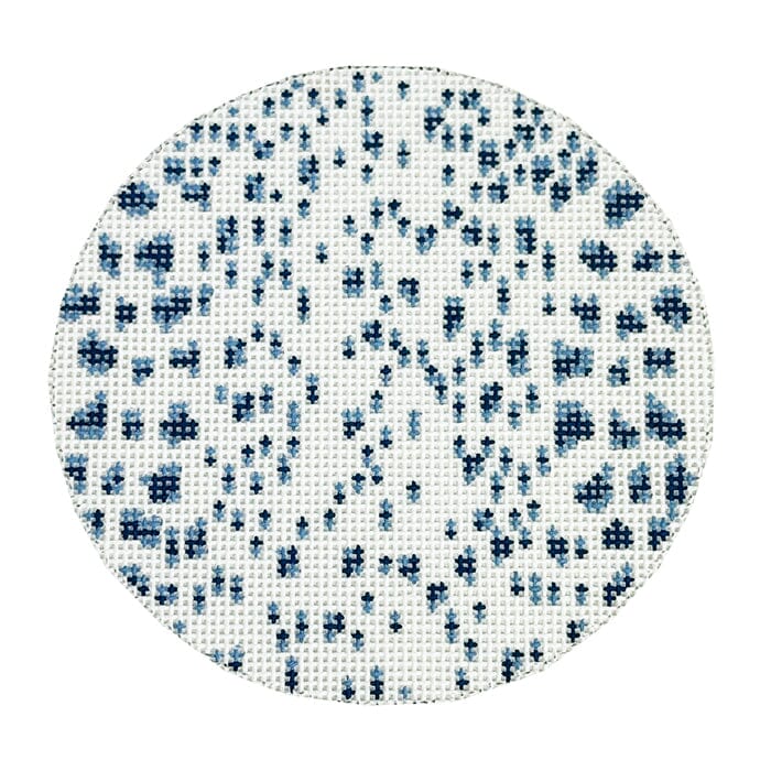French Dots Round   Navy Painted Canvas The Gingham Stitchery  - 1