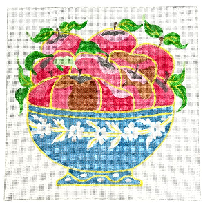 French Harvest Bowl   Apples 16" Painted Canvas Jean Smith  - 1