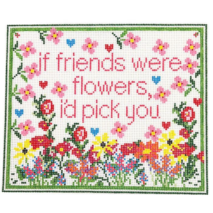 Friends and Flowers Printed Canvas Mimi in Stitches 