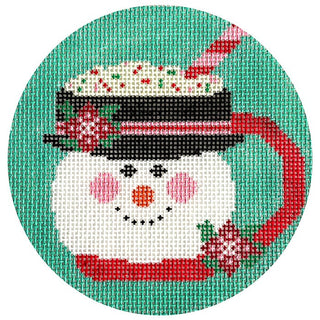 Frosty Mug Round Painted Canvas Wipstitch Needleworks 
