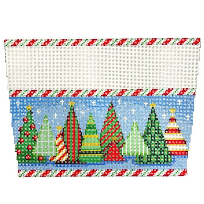 Funky Forest I Stocking Cuff Printed Canvas Two Sisters Needlepoint 

