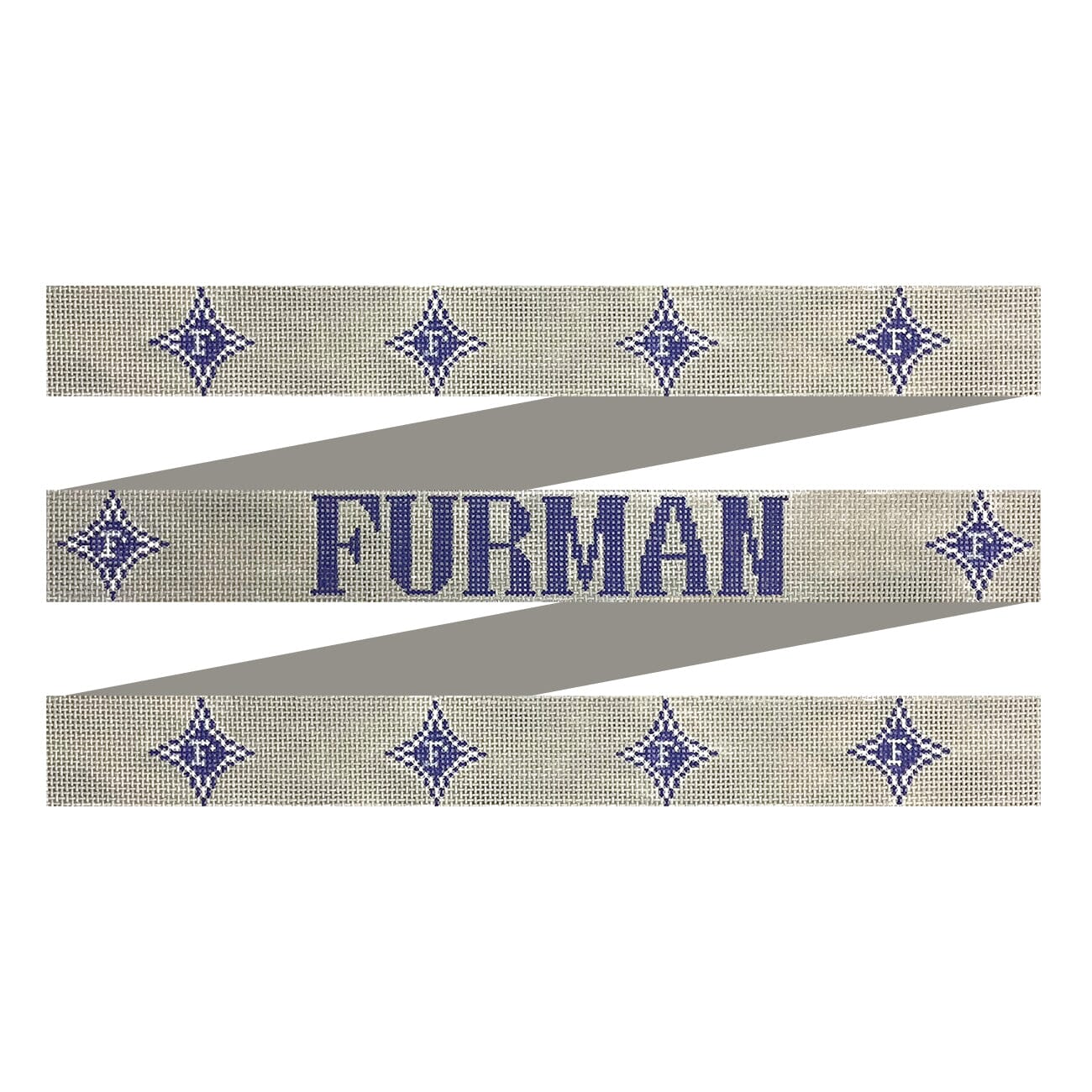 Furman University Belt Painted Canvas Elm Tree Needlepoint  - 1