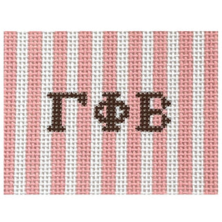 Gamma Phi Beta 2x3 Stripes Insert Painted Canvas Kangaroo Paw Designs 
