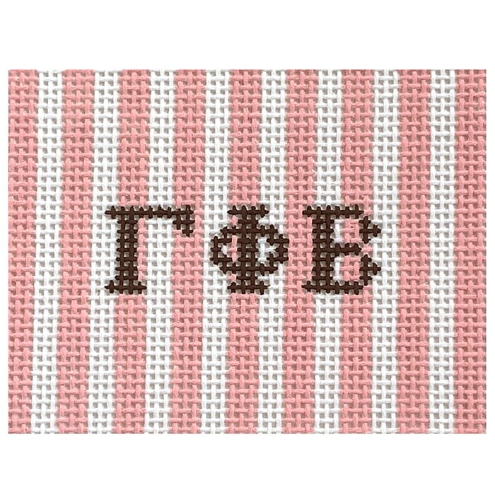 Gamma Phi Beta 2x3 Stripes Insert Painted Canvas Kangaroo Paw Designs  - 1