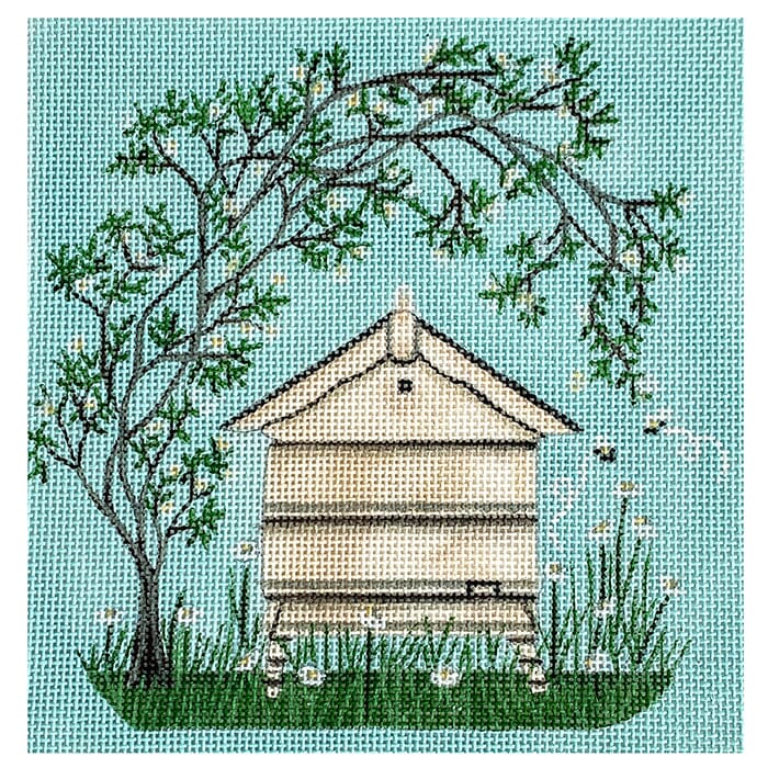 Garden Bee Hive Painted Canvas Painted Pony Designs  - 1