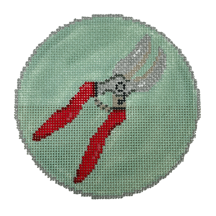 Garden Icons   Clippers Painted Canvas The Gingham Stitchery  - 1